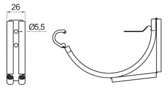 Регулируемый крюк желоба SSK 125/87 758